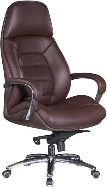 Amstyle Drehstuhl in Braun mit Armlehnen aus Kunstleder für Home-Office und Erwachsene - Bild 1