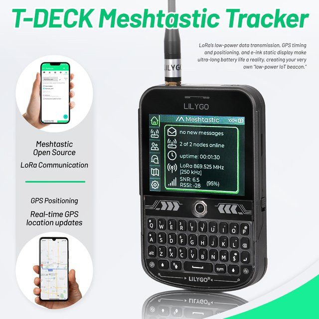 LILYGO T-Deck Plus Meshtastic ESP32-S3 LoRa Entwicklungsboard mit SX1262 LoRaWAN Modul in Schwarz - Bild 1