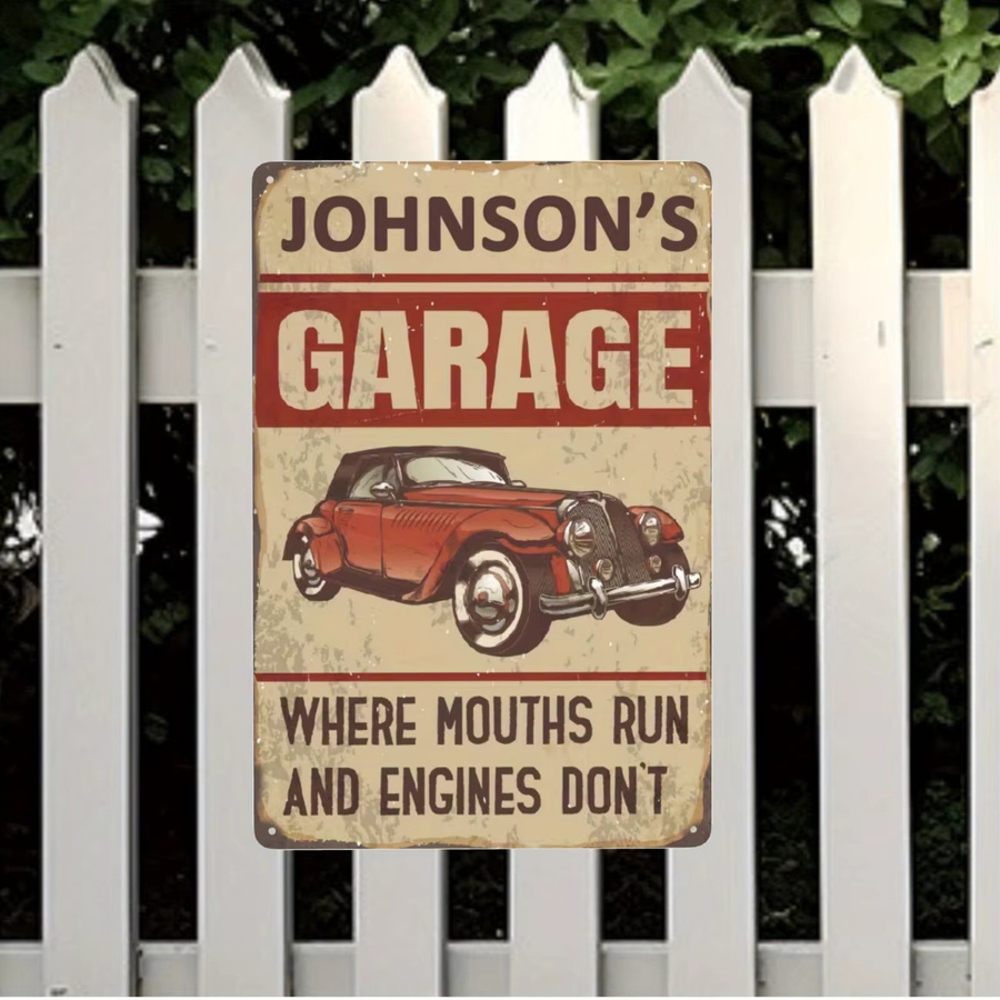 CIFBUY Vintage-Garagenschild aus Aluminium in Rot und Mehrfarbig als Retro-Wandkunst für dein Heim oder Büro - Bild 5