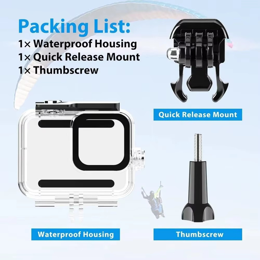 FitStill wasserdichtes Unterwasser-Tauchgehäuse für GoPro Hero 8, Schwarz - Bild 5