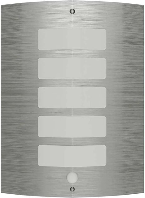 vidaXL Edelstahl-Wandlampe mit Bewegungsmelder in Silber für Garten, Pfad und Patio, IP44, E27 - Bild 1
