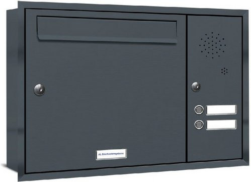 AL Briefkasten Unterputzmontage für 1 Partei in Grau, B/H/T: 153,315 x 38,5 x 11,6 cm - Bild 1