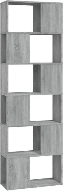 vidaXL Bücherregal und Raumteiler in Grau Sonoma, B/T/H: 60 x 24 x 186 cm - Bild 1