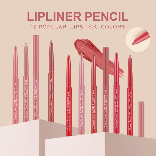 KuZHEN Lipliner, 12 Farben, matt, wasserfest, Unisex - Bild 1