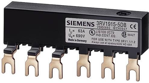 Siemens Verbindungsstück für 3Ph.-Sammelschienen 3RV19155DB, Farbe: Schwarz, Teilungsabstand: 45mm - Bild 1