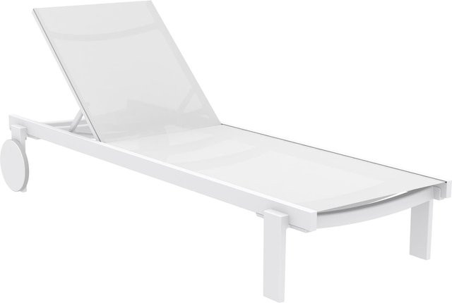 CLP Sonnenliege Casablanca wetterfest mit Rollen, stapelbare Gartenliege mit Aluminiumgestell und Textilene-Liegefläche - Bild 1
