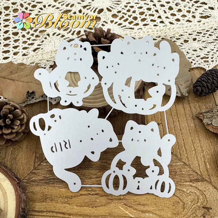 Dekorative Halloween Metall Stanzformen mit Kürbissen und Katzen für Scrapbooking und Prägung - Bild 4