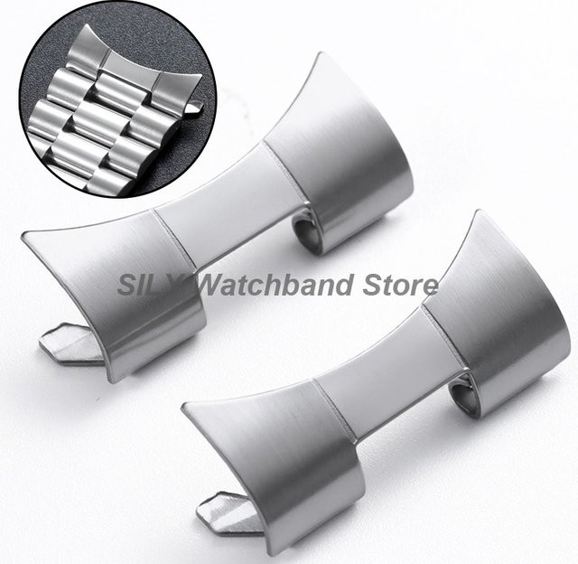 Armband-Adapter Edelstahl, gebogenes Ende, Unisex, Silber - Bild 1