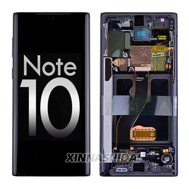 Samsung Galaxy Note 10 OLED-LCD Display mit Touchscreen Digitizer Montage und Rahmen in Schwarz - Bild 2