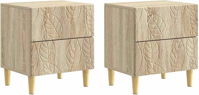 vidaXL Nachttisch Set 2 Stück Sonoma-Eiche modern B/T/H: 43 x 34,5 x 48 cm - Bild 1