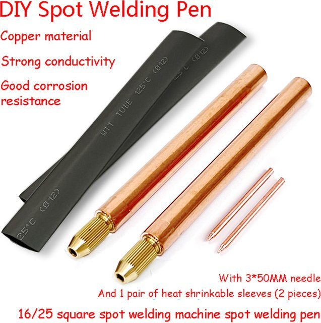 Handheld Batterie-Punktschweißstift aus Messing mit 3mm Kupferkern für DIY-Punktverschweißungen in Weiß - Bild 1