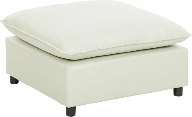HOMCOM Fußhocker aus Polyester und Sperrholz in Cremeweiß, B/T/H: 75 x 75 x 40 cm - Bild 1