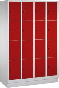 C+P Fächerschrank Classic auf Sockel mit 16 Fächern, Front Rubinrot und Korpus Lichtgrau, H x B x T: 180 x 119 x 50 cm - Bild 1