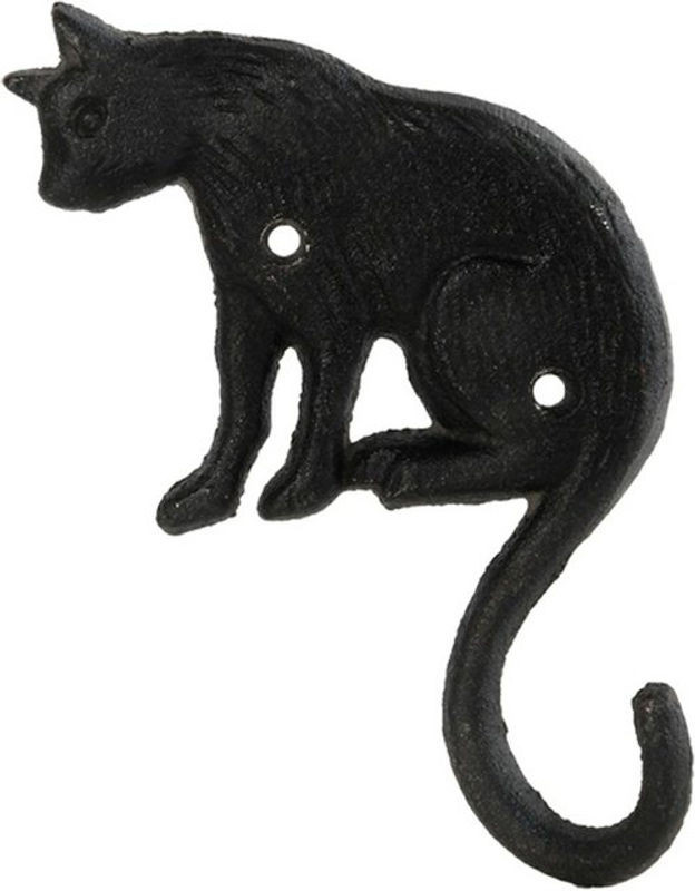 Super Merchant Garderobenhaken Chaton aus Metall in Schwarz, Wandmontiert, B: 10,8 cm, H: 15,3 cm - Bild 1