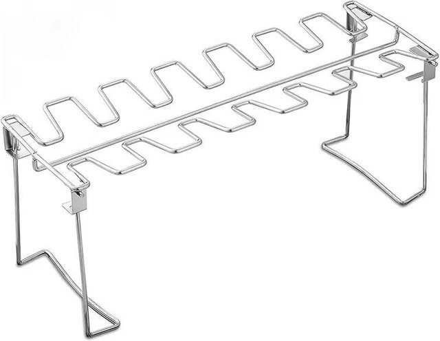 Hähnchenhalter aus Edelstahl von xianyi01, antihaftbeschichteter Grillständer für Braten in Weiß und Silber, B/T/H: 35,0 x 14,5 x 11,5 cm - Bild 1