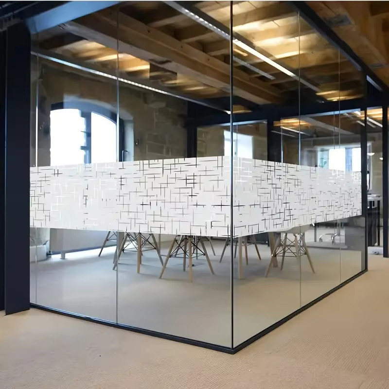 Fenster-Sichtschutzfolie von ctzsoop, mattierte PVC-Folie mit geometrischem Design, transparenter Aufkleber für Zuhause, Büro und Badezimmer - Bild 2