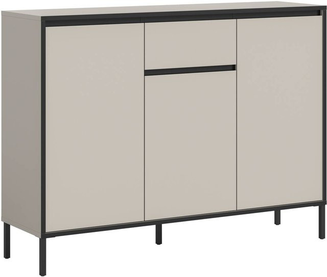 Kommode Tron von xonox.home in Kaschmirgrau und Schwarz, modern, B/H/T: 136 x 101 x 38 cm - Bild 1