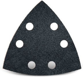 Menzer Klett-Schleifblätter für Deltaschleifer, Körnung K100, Durchmesser: 93 mm, 6-Loch, Farbe: Schwarz, 50er Packung - Bild 1