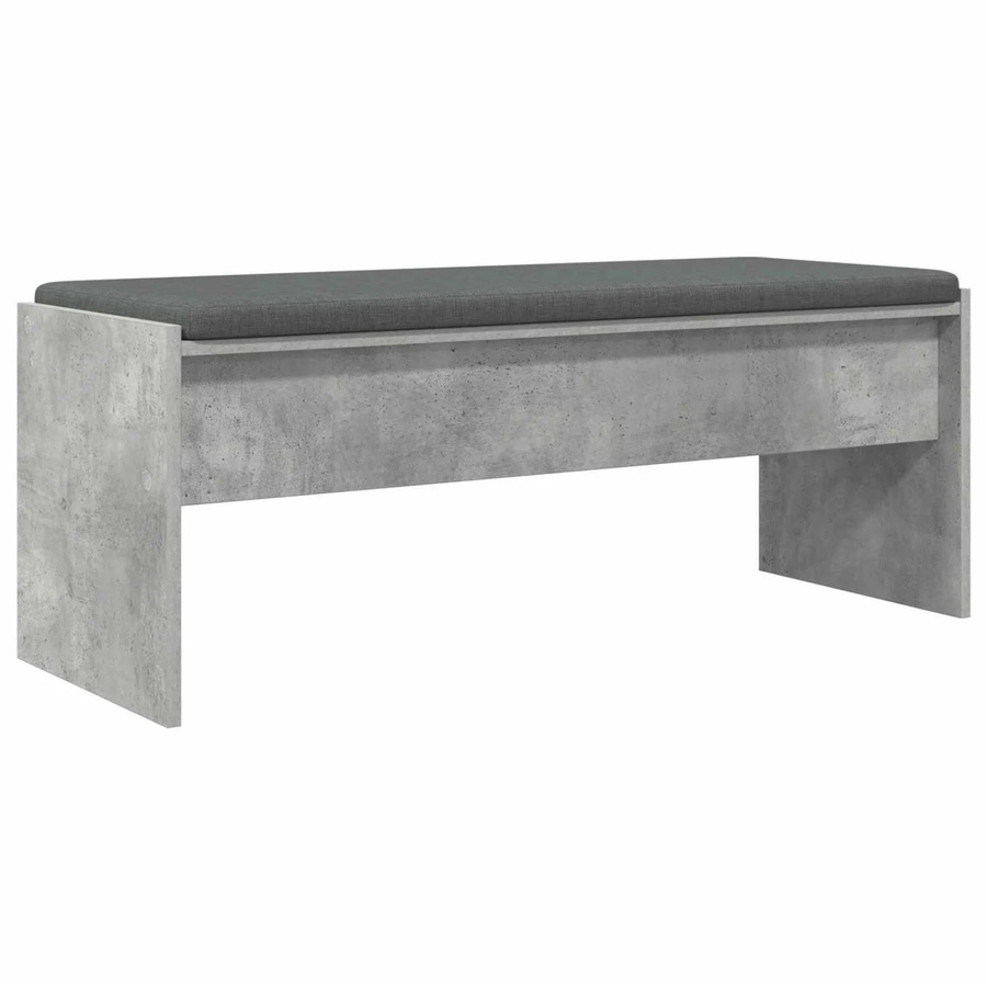 vidaXL Flurbank mit Kissen in Betongrau, modern, B/T/H: 110 x 38 x 40 cm - Bild 2