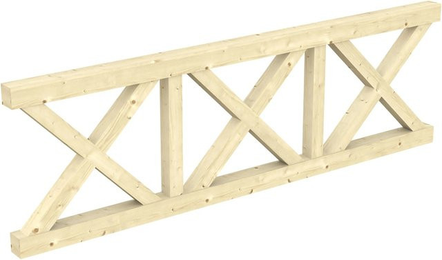 Skan Holz Andreaskreuz Brüstung aus Leimholz in Natur, B/H: 78,5 x 84 cm - Bild 1