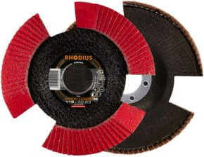Rhodius VISION SPEED Fächerschleifscheibe für Edelstahl, Durchmesser: 115 mm, Bohrungs-Ø: 22,23 mm, Körnung: 80 - Bild 2