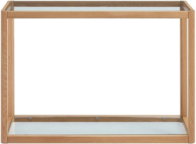 Vente-unique Konsolentisch Zunaril aus Eichenholz und gehärtetem Glas in Naturfarben Hell, Breite: 110 cm - Bild 1