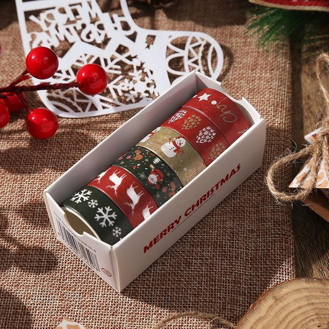 6-teiliges Washi-Band-Set NATAWA Festival und Weihnachten in Multicolour für Journaling und Scrapbooking - Bild 1