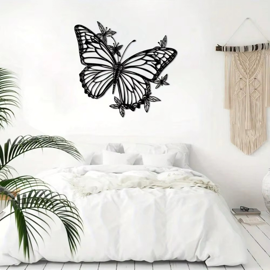 Hello Young Wandbehang Schmetterling aus Metall im Art-Deco-Stil, Schwarz - Bild 4