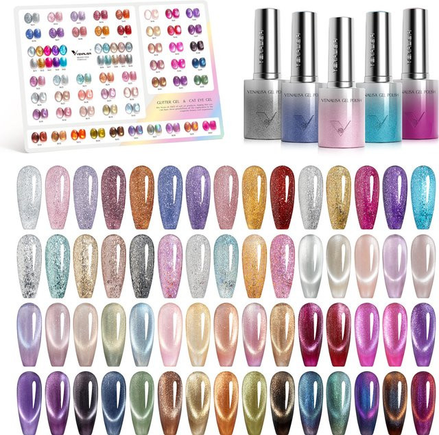 VENALISA Cat Eye Gel Nagellack, 5-teiliges Set, Schimmernd - Bild 1