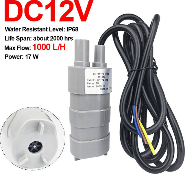 xmshxltd Tauchpumpe DC12V mit 1000L/H Durchfluss für Schlitzmaschinen, Wasserbohren und Aquarien - Bild 1
