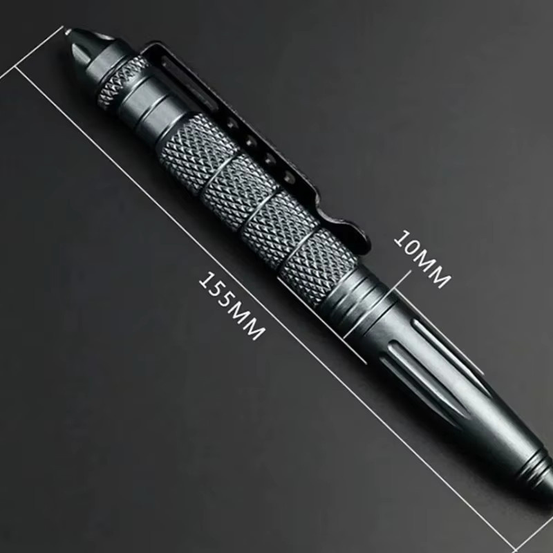 Multifunktionaler taktischer Kugelschreiber aus Metall in Gold mit Glasbrecher und EDC-Überlebenswerkzeug - Bild 2
