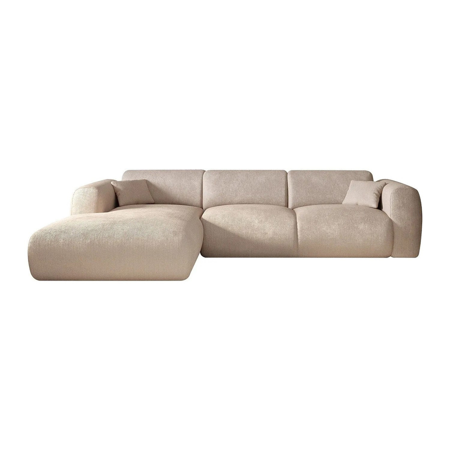 Maison Céphy Ecksofa Pogni in Beige aus Samt ohne Schlaffunktion - Bild 2