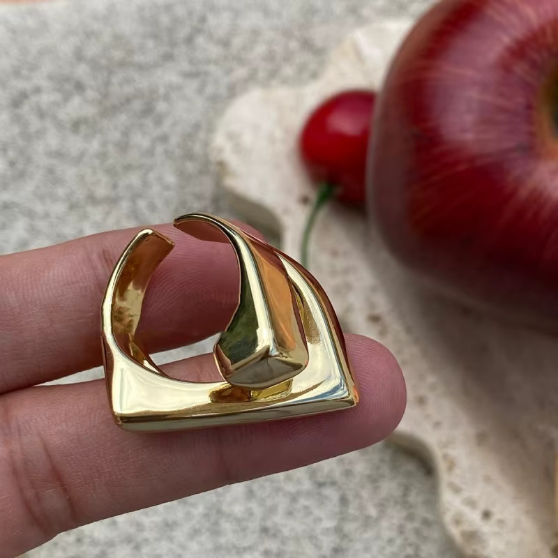 PANJBJ Offener Fingerring, 925 Silber, goldfarben, Damen - Bild 2