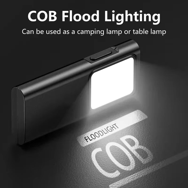 ZHIYU Mini-LED-Taschenlampe als EDC-Schlüsselanhänger in Schwarz mit USB-Ladeanschluss und Stiftclip - Bild 3