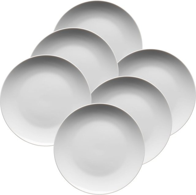 Mäser Serie Barca Dessertteller aus Porzellan, 6er Set, Weiß, Durchmesser: 20,5 cm - Bild 1