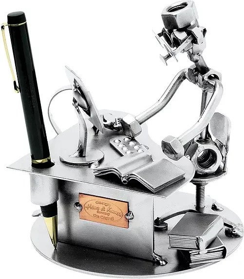 Schraubenmännchen Buchhalter von Hinz & Kunst in Silber aus Metall - Bild 1