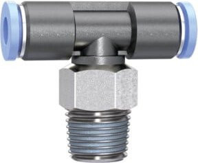 Riegler T-Steckverschraubung Blaue Serie mini, drehbar, R 1/8, blau, Kunststoff - Bild 1