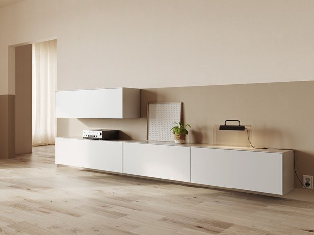 Schrank NEX PUR BOX von PIURE in Weiß, modern und wandmontiert mit Mattlack-Oberfläche, B/T/H: 120 x 36 x 67 cm - Bild 1