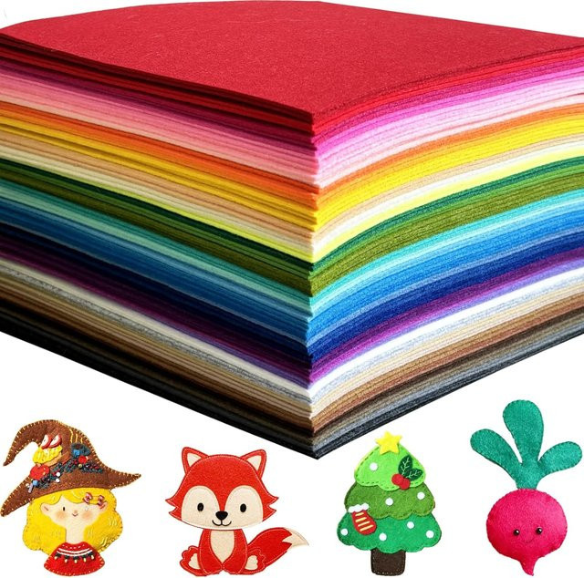 Bunte Filzstoffteile für Bastelarbeiten und Dekorationen, Multicolor, B/H: 20 x 30 cm, Dicke: 0,1 cm - Bild 1