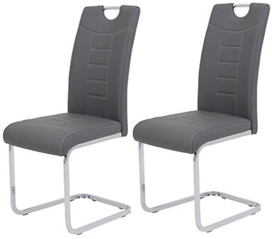 2er Set Freischwinger Ruby Hela in Grau aus Kunstleder B/H/T: 44 x 103 x 60 cm - Bild 2