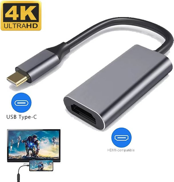BRYNTHORX USB-C auf HDMI Adapter mit USB 3.1 4K@30Hz Unterstützung für iPhone 15, MacBook, iPad und Samsung Laptops - Bild 1