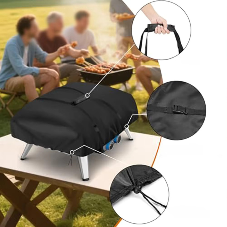Tefal Gasofen-Pizzabezug aus Oxford-Stoff in Schwarz, winddicht und wasserdicht, B/T/H: 71 x 52 x 35 cm - Bild 4