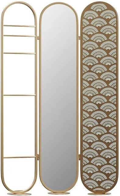 Paravent Mavica Art-Déco in Gold aus Metall, Höhe: 117 cm - Bild 1