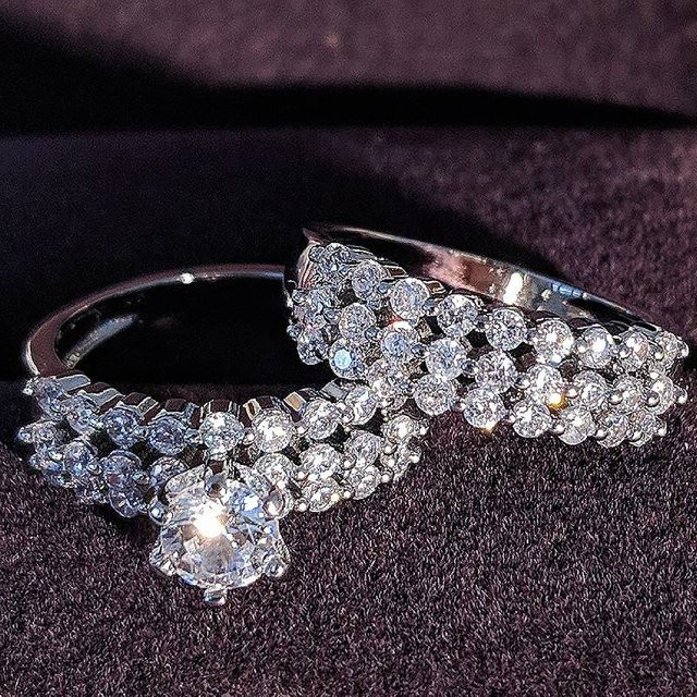 Huitan Schmuck-Set, Ringe, Silber, Zirkonia, Damen - Bild 1