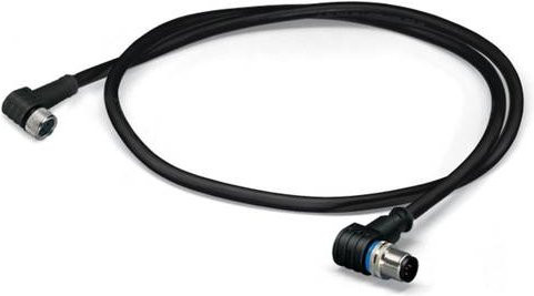 WAGO 756-5510/030-020 Sensor-Aktor-Steckverbinder M8 Stecker gewinkelt und Buchse gewinkelt Schwarz 2,00 m - Bild 1