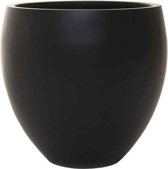 Vivanno Blumentopf Pluto rund aus Fiberglas in Anthrazit, B/T/H: 40 x 40 x 40 cm - Bild 1