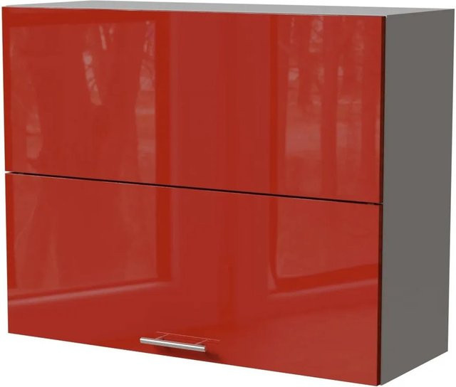 Feldmann-Wohnen Klapphängeschrank Brerra W8B/90-AV in Grau und Karminrot Hochglanz, B/T/H: 90 x 32,5 x 72 cm - Bild 1