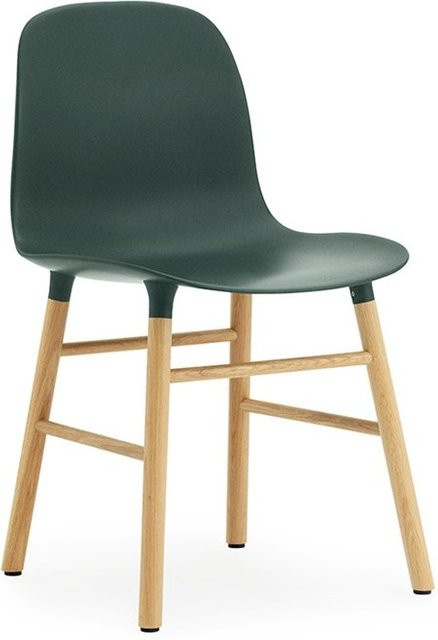 Normann Copenhagen Form Stuhl in Green mit Holzgestell und Kunststoffschale im skandinavischen Design - Bild 1