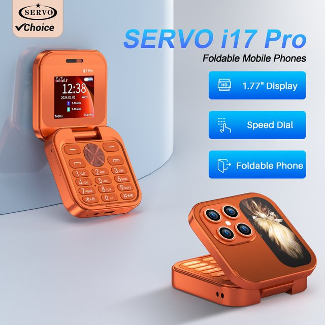 SERVO i17 PRO Mini Klapphandy mit 1,77 Zoll Display, 2G GSM, Dual SIM und Taschenlampe - Bild 1
