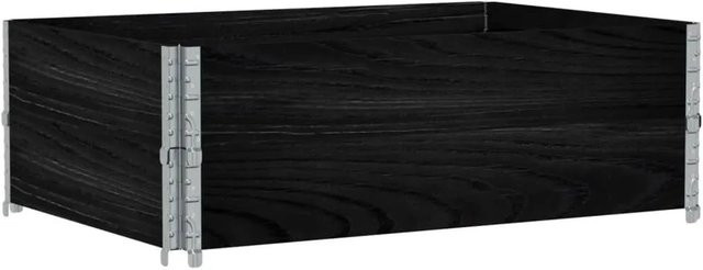 vidaXL Pflanzkasten aus Massivholz Kiefer in Schwarz, B/T/H: 120 x 80 x 41 cm - Bild 1